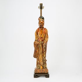 Chinese Carved Wood Figure of a Guanyin