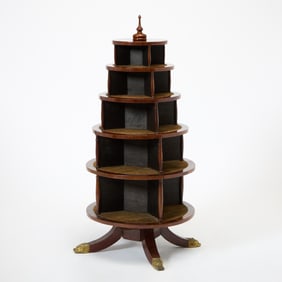 George III Style Mahogany Circular Book Mill
