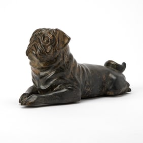 Patinated Bronze Figure of a Pug Dog