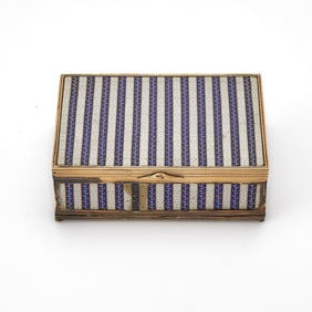 French Silver-Gilt and Enamel Cigarette Box
