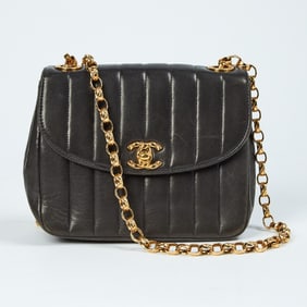 Chanel Black Lambskin Leather Flap Bag