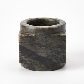 A Chinese Archaistic Mottled Jade Cong Ming Dynasty or Later