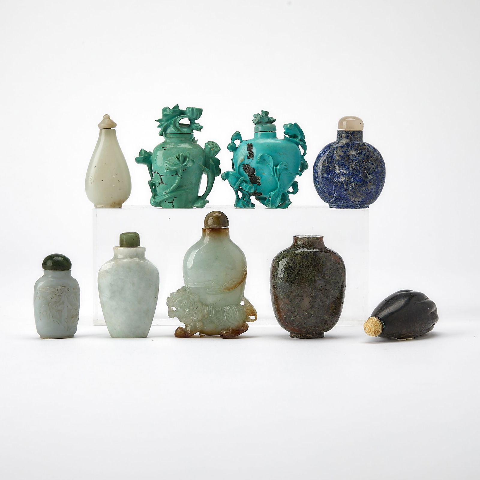 A Group of Chinese Hardstone Snuff Bottles 20th Century (1 of 7)