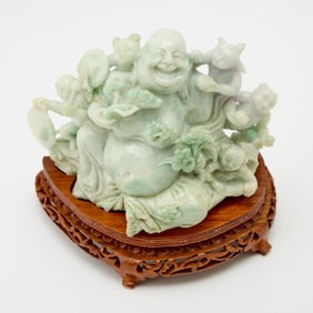 A Chinese Jadeite Carving of Budai 20th century