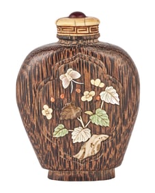 An Embellished Bamboo Snuff Bottle