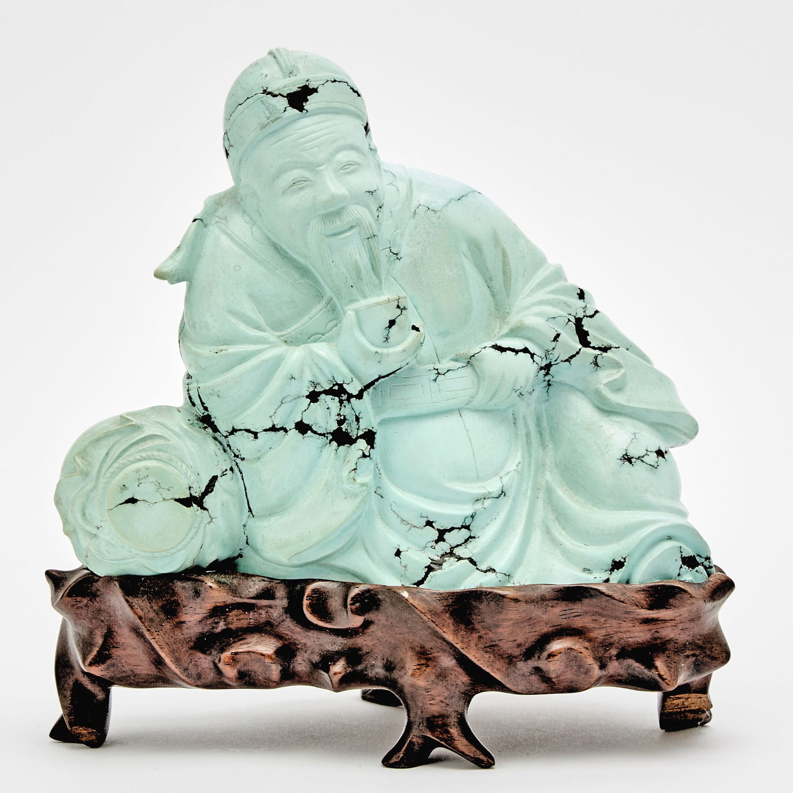 A Large Chinese Turquoise Figural Carving 19th Century (1 of 4)