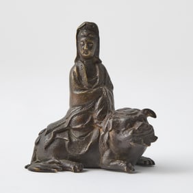 A Chinese Bronze Figure of Guanyin Early Qing Dynasty