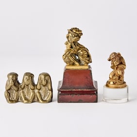 Group of Three Asian Miniature Figures of Animals
