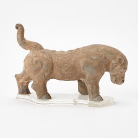 A Chinese han-Style Pottery Figure of a Beast