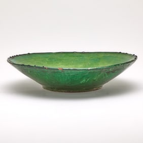 A Large Chinese Green Glazed Pottery Dish 20th century