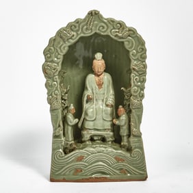 A Chinese Longquan Celadon Shrine 20th century