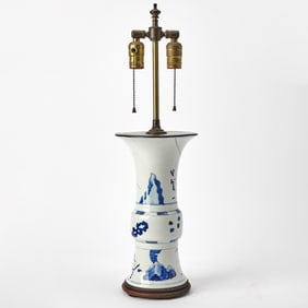 A Chinese Blue and White Porcelain Gu Vase 19th Century