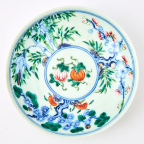 A Chinese Enameled Porcelain Saucer Dish Qing Dynasty