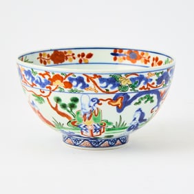 A Chinese Ming-Style Wucai Porcelain Bowl Possibly Republic Period, 20th century