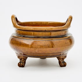 A Chinese Brown Glazed Censer