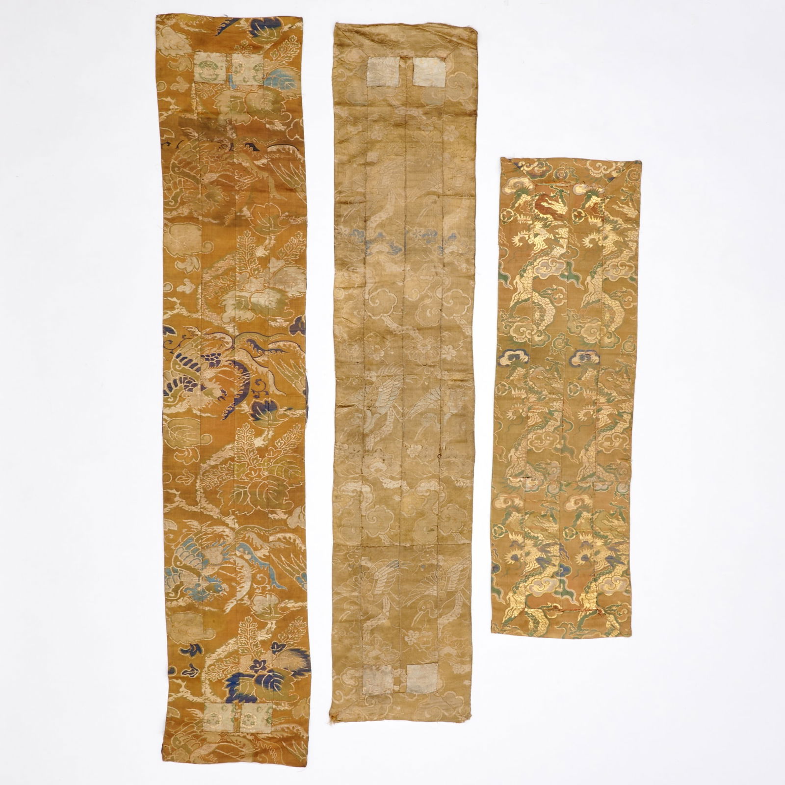 Three Japanese Silk Brocade Panels 19th century (1 of 2)