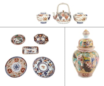 A Group of Chinese and Japanese Imari Porcelain Articles