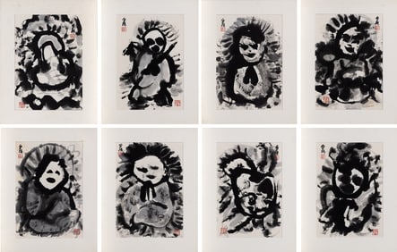 A Group of Japanese School Paintings and Calligraphy Signed Shirafuji, 20th Century