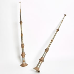 Pair of Tibetan Metal Trumpets