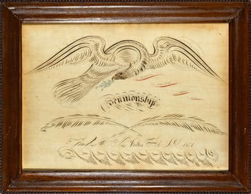 A calligraphic drawing of an American Eagle