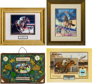 Group of Photos and Prints Honoring the Racehorse Birdstone