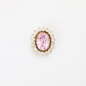 White Gold, Kunzite and Diamond Pendant