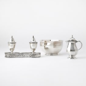Group of Georgian and American Sterling Silver Table Articles