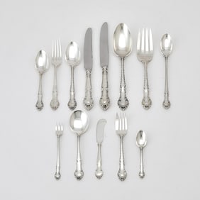 Gorham Sterling Silver "English Gadroon" Pattern Flatware Service