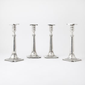 Set of Four American Sterling Silver Candlesticks