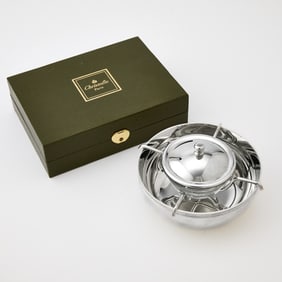 Christofle Silver Plated Caviar Bowl and Champagne Opener/Stopper