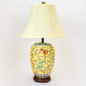 Chinese Enameled Porcelain Jar and Cover