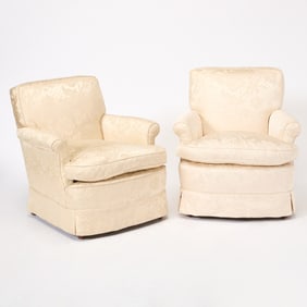Pair of Upholstered Club Chairs