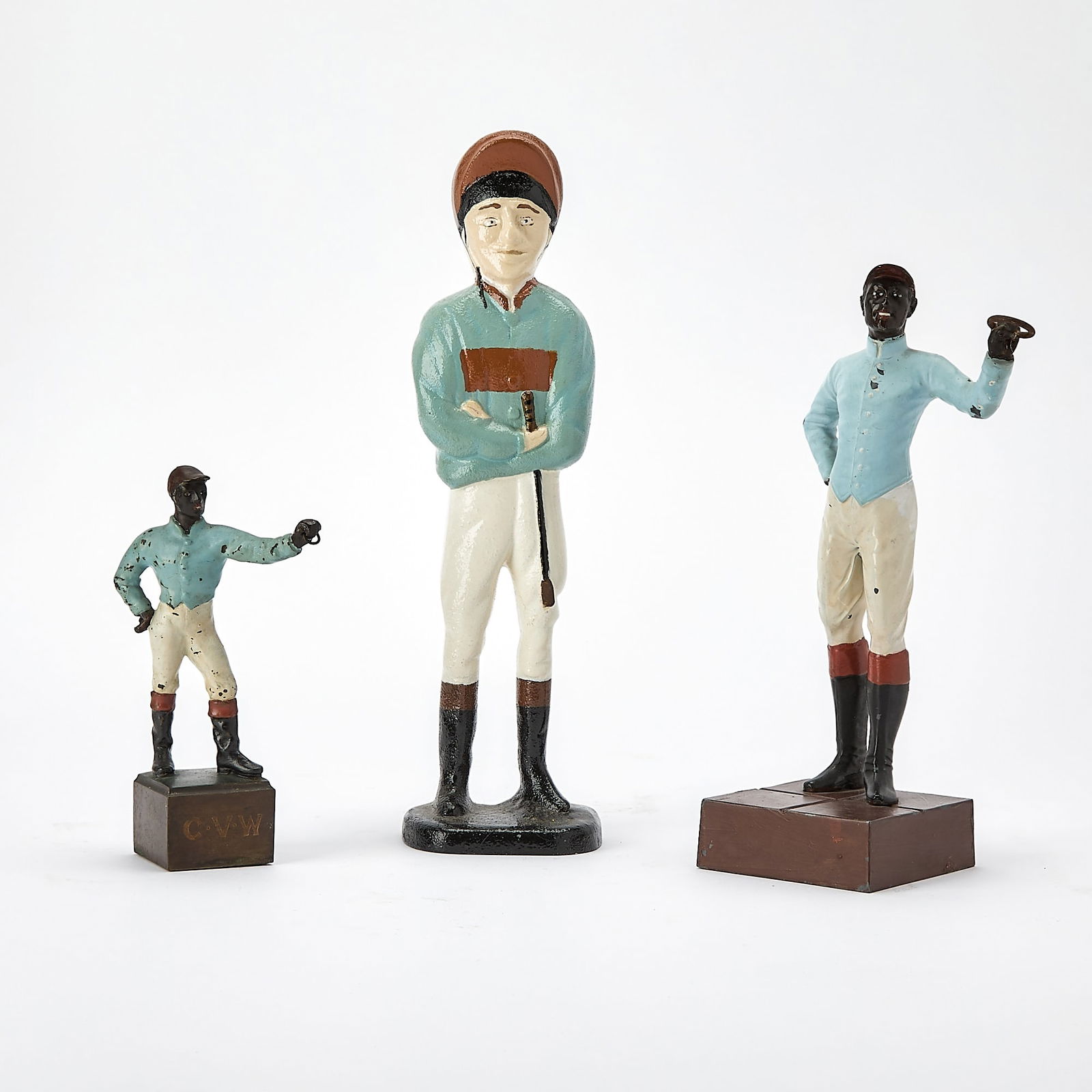 Three Painted Metal Jockey Figures (1 of 8)