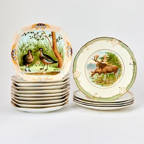 Set of Ten Marx & Gutherz Austrian Porcelain Game Plates