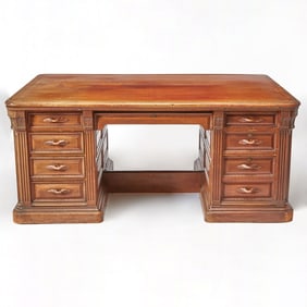 English Mahogany Partner's Desk