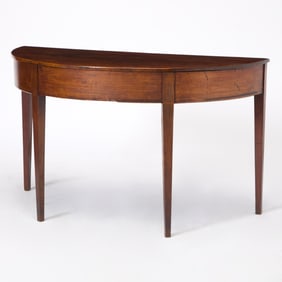 American Federal Mahogany Demilune Console Table