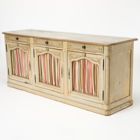Louis XV/XVI Transitional Gray Painted Wood Buffet