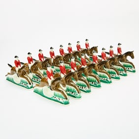 Set of Sixteen Pia Bone China Equestrian Napkin Rings