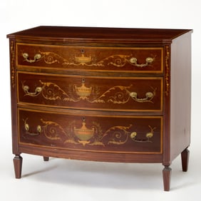 Edwardian Marquetry Inlaid Mahogany Chest of Drawers