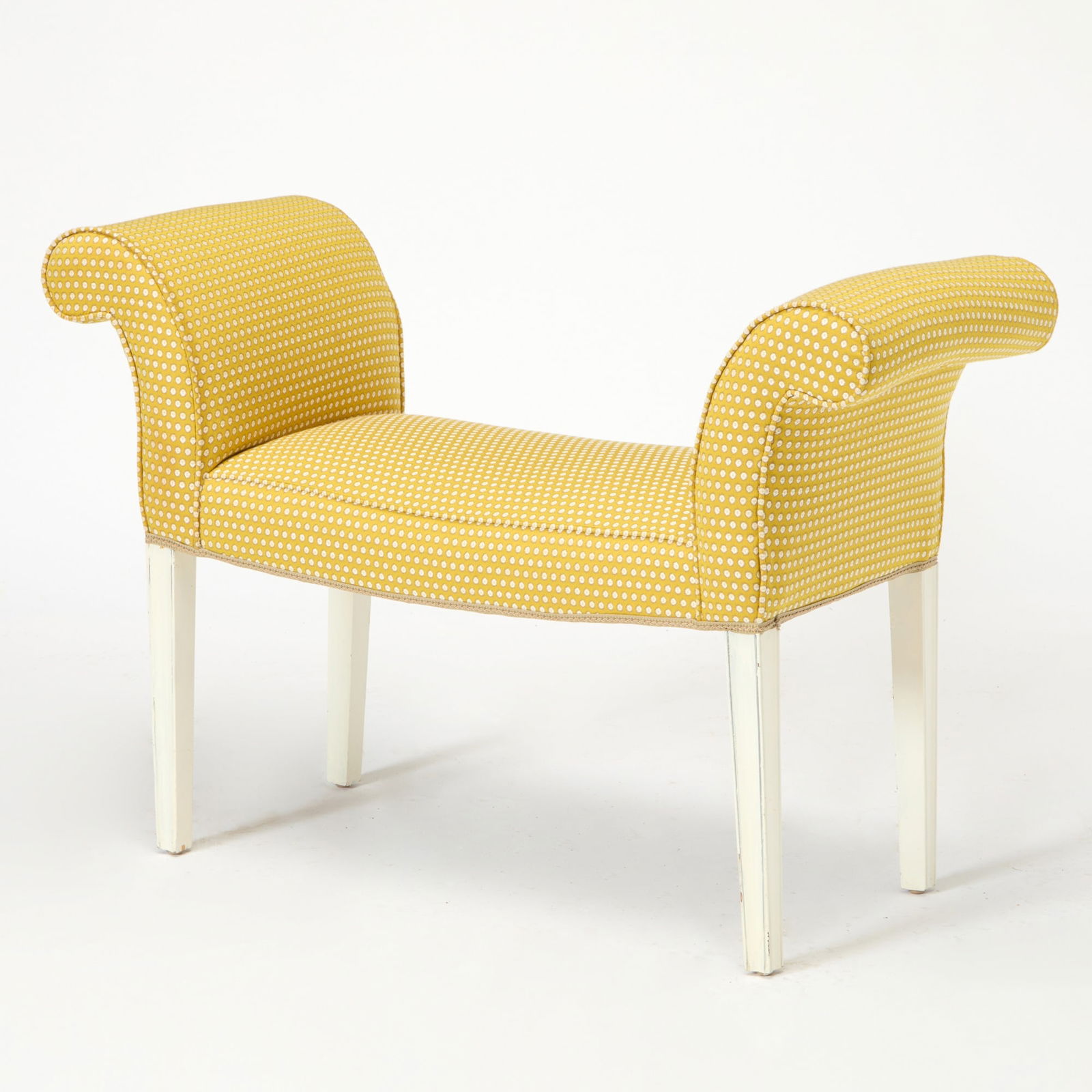 George III Style Upholstered Window Bench (1 of 4)