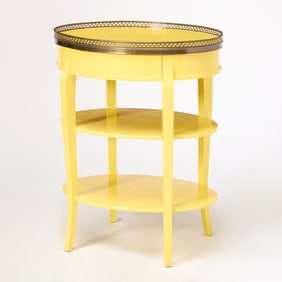 Louis XV Style Yellow Painted Oval Table