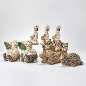 Group of Eleven Shell Animal Figures