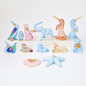 Group of Herend Porcelain Table Ornaments