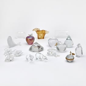 Group of Glass Paperweights and Table Ornaments