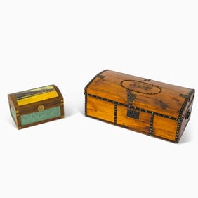 Two Vintage Wood Trunks