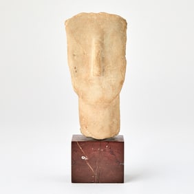 Greek Large Cycladic Marble Head