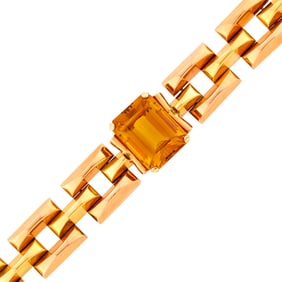 Two-Color Gold and Citrine Bracelet