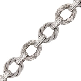 White Gold and Diamond Link Bracelet