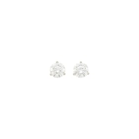 Pair of White Gold and Diamond Stud Earrings