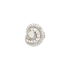 Beattie & Sons Platinum and Diamond Swirl Ring